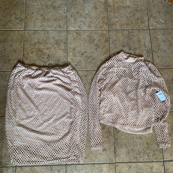 Charlotte Russe Dresses & Skirts - Charlotte Russe net set outfit nude cute club